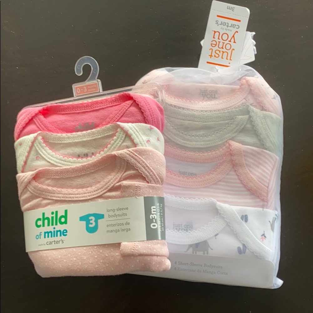 0-3 month girl onesie bundle